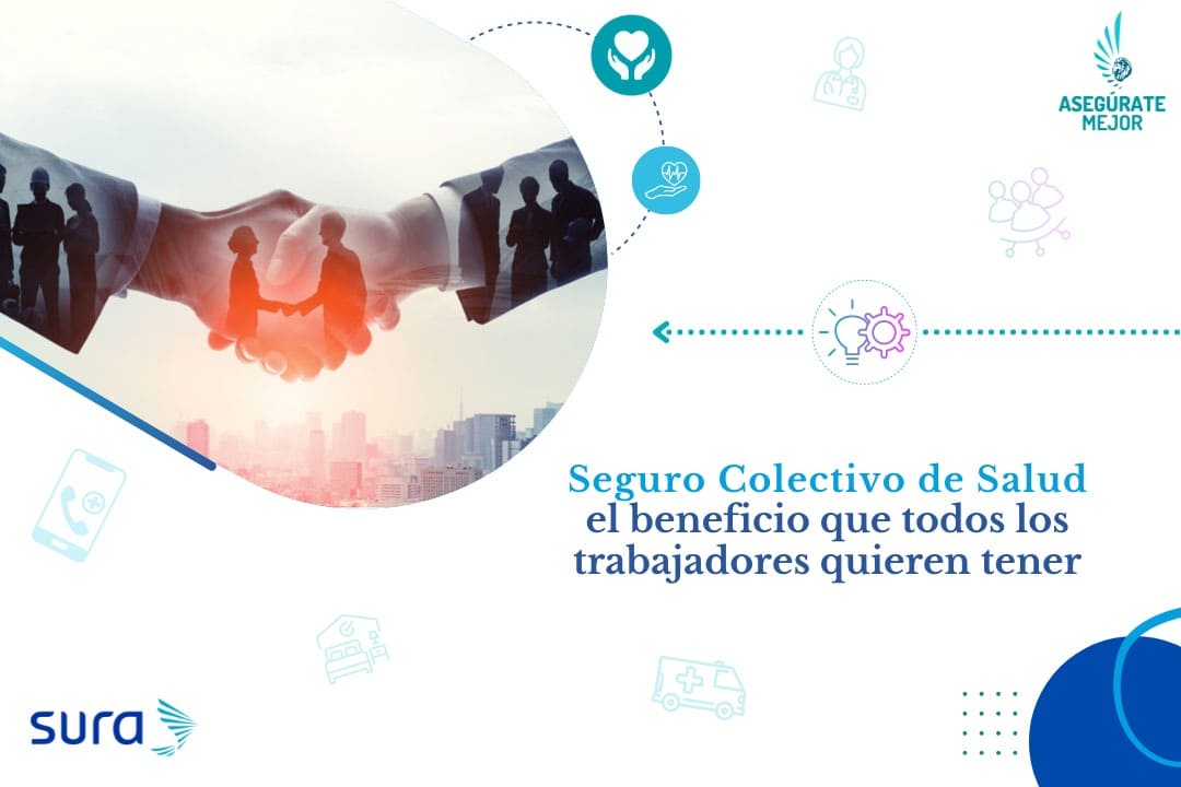 Apretón de manos entre empresarios, seguro colectivo de salud para trabajadores