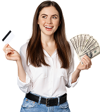 mujer con dinero